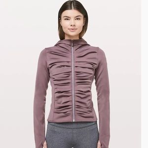 Lululemon Bold Move Jacket Zip up Hoodie ruching Nulu fabric detail